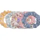 Farebné scrunchie gumičky do vlasov – set 5 ks v rôznych vzoroch a farbách.