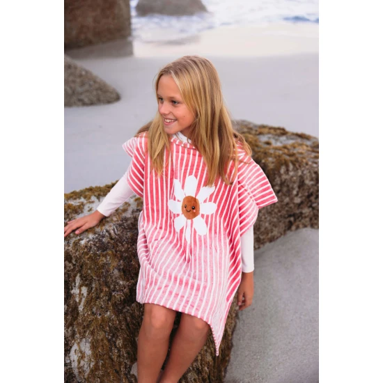 Detské plážové pončo Daisy Flowers 65 x 65 cm s kapucňou od Swim Essentials