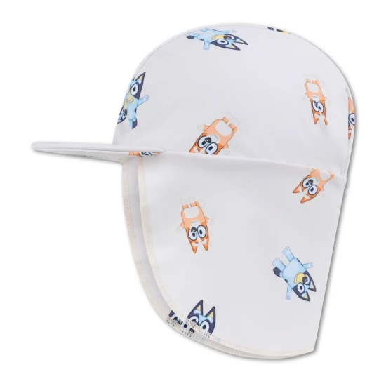 Praktický letný klobúčik s ochranou krku od Swim Essentials s Bluey motívom ochráni deti pred UV žiarením.