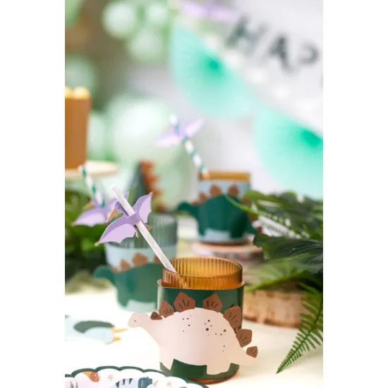 Obaly na poháre s motívom dinosaura na každú detskú oslavu.