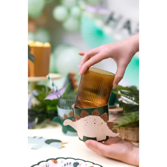 Obaly na poháre s motívom dinosaura na každú detskú oslavu.