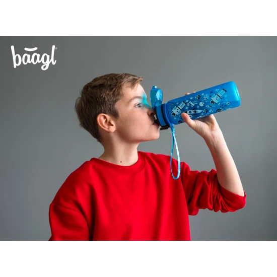 Tritanová fľaša na pitie Space Game 500 ml s praktickým uzáverom a veselým motívom.