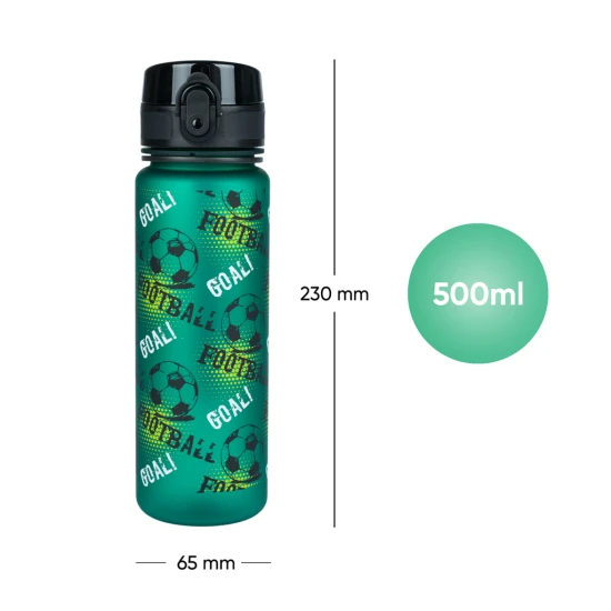 Tritanová fľaša na pitie Futbal 500 ml s praktickým uzáverom a veselým motívom.