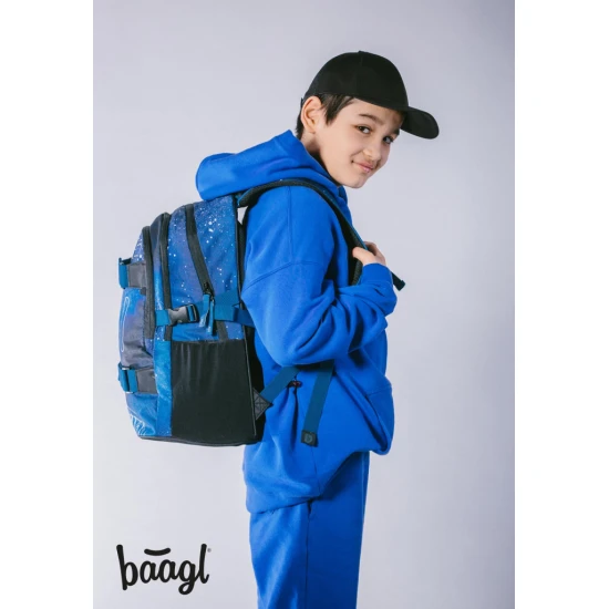 Školská taška Skate Steel – ergonomický batoh so skateboardovými popruhmi, reflexnými prvkami a priehradkou na notebook