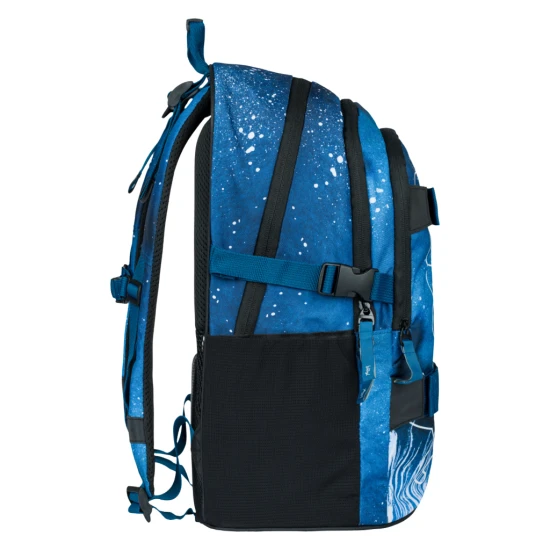 Školská taška Skate Steel – ergonomický batoh so skateboardovými popruhmi, reflexnými prvkami a priehradkou na notebook