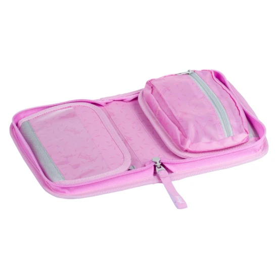 Jednoposchodový školský peračník s motívom kolibríka, s praktickými pútkami a vreckom na drobnosti.