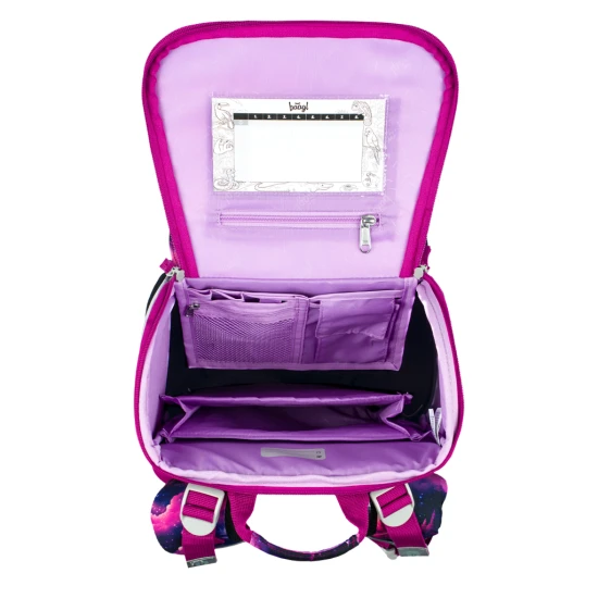 Školská taška Jednorožec kráľovstvo – ergonomická taška s dizajnom jednorožca, výklopným otváraním a reflexnými prvkami