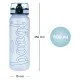 Tritanová fľaša Dast Blue 800 ml s uzamykateľným viečkom a sitkom na ovocné nápoje – ideálna na školu a výlety.