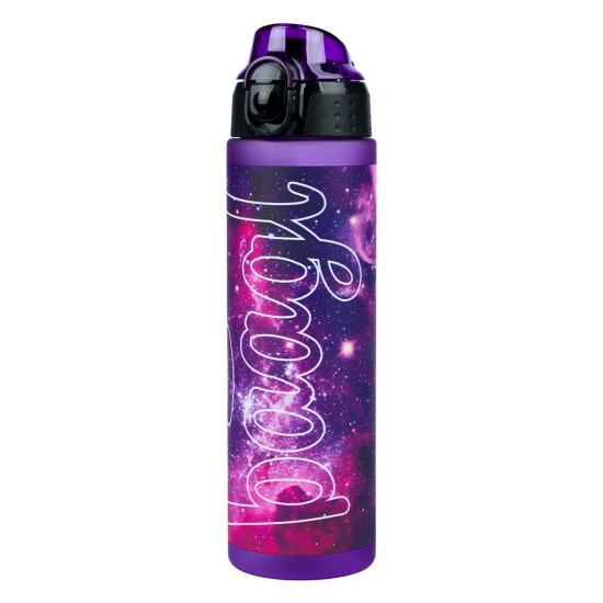 Tritanová fľaša Galaxy 700 ml s pútkom a uzamykateľným viečkom, ideálna na nápoje do školy, na výlety a šport, bez BPA a ftalátov.