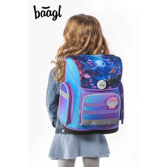 Školská taška Ergo Axolotl – ergonomická taška s dizajnom axolotla, výklopným otváraním a reflexnými prvkami