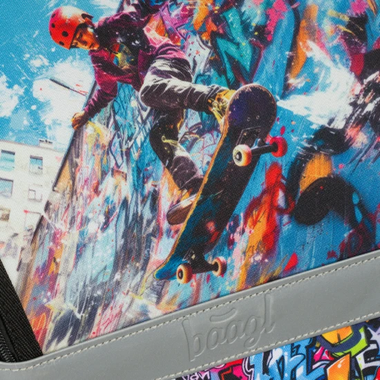 Školská taška Zippy Skatepark– ergonomická taška s originálnym dizajnom, výklopným otváraním a reflexnými prvkami