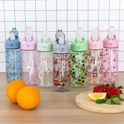 Tritanová fľaša so slamkou Panda 500 ml