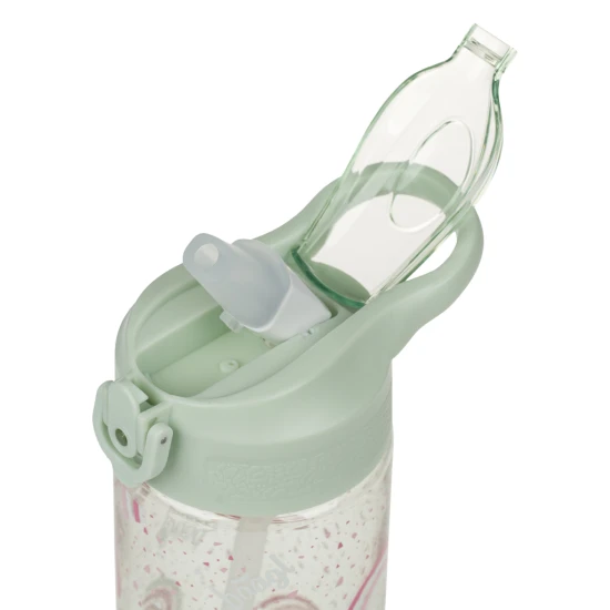 Tritanová fľaša na pitie so slamkou Dúha 500 ml, BPA-free, praktická a odolná pre školákov a športovcov.