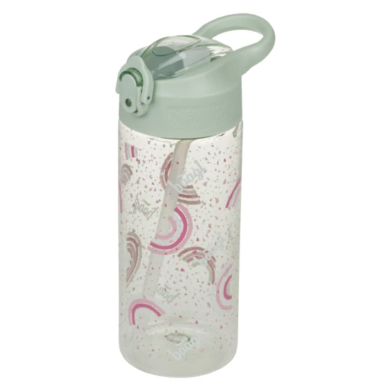 Tritanová fľaša na pitie so slamkou Dúha 500 ml, BPA-free, praktická a odolná pre školákov a športovcov.