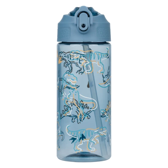 Tritanová fľaša na pitie so slamkou Dino 500 ml, BPA-free, praktická a odolná pre školákov a športovcov.