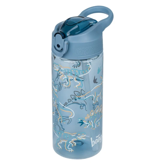 Tritanová fľaša na pitie so slamkou Dino 500 ml, BPA-free, praktická a odolná pre školákov a športovcov.