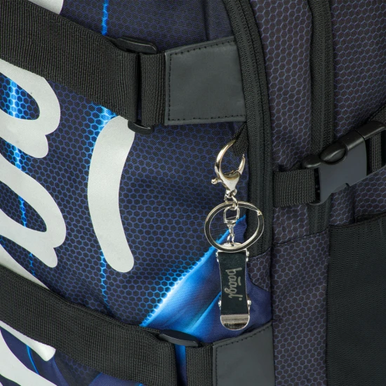 Školská taška Skate Bluelight – ergonomický batoh so skateboardovými popruhmi, reflexnými prvkami a priehradkou na notebook