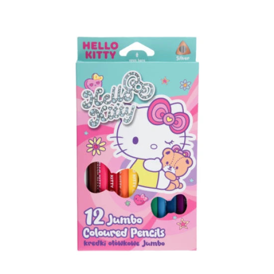 Trojhranné Jumbo pastelky Hello Kitty Pastel Pink 12 ks