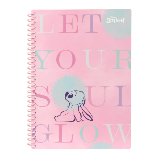 Spiralovy zapisnik Stitch Pastel B5 s motivom Disney, pastelove farby, 100 stran, idealny na poznamky a dennik