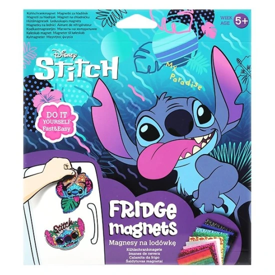 DIY magnetky Stitch Blue – kreatívny set na výrobu magnetiek s 10 farebnými fóliami a 4 magnetmi