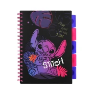 Zápisník špirálový B5 so záložkami Stitch Black