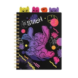 Zápisník špirálový A5 so záložkami Stitch Black