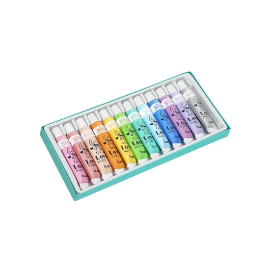 Temperové farby Stitch Pastel 12 ks – pastelové farby na maľovanie