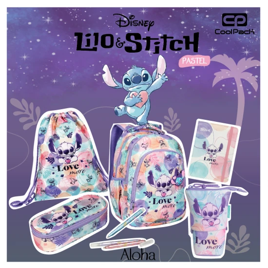 Zápisník A5 Stitch Pastel – elegantný zápisník s elastickou gumkou pre deti