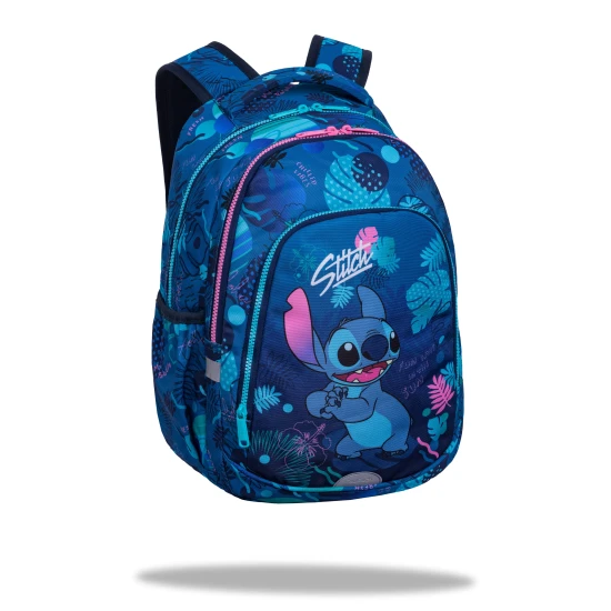 Školská taška Coolpack Prime Stitch Blue s dvoma priehradkami a polstrovanými ramennými popruhmi.