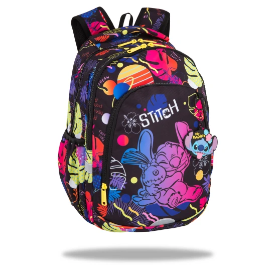 Školská taška Coolpack Prime Stitch Black s dvoma priehradkami a polstrovanými ramennými popruhmi.