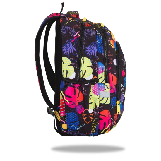 Školská taška Coolpack Prime Stitch Black s dvoma priehradkami a polstrovanými ramennými popruhmi.