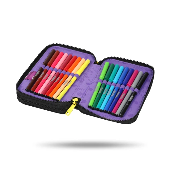 Dvojposchodový peračník s vybavením – Stitch Black pre školákov