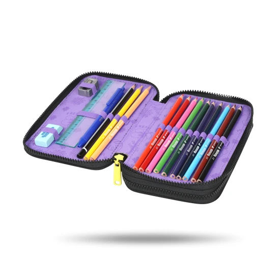 Dvojposchodový peračník s vybavením – Stitch Black pre školákov