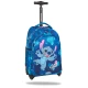 Školská taška Jack na kolieskach Stitch Blue s dvoma priestrannými komorami a reflexnými prvkami pre detskú bezpečnosť.