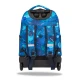 Školská taška Jack na kolieskach Stitch Blue s dvoma priestrannými komorami a reflexnými prvkami pre detskú bezpečnosť.