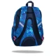 Školská taška Rider 43 cm Stitch Blue s priestrannými komorami, vreckom na notebook a vreckom na fľašu na pitie.