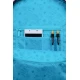 Školská taška Rider 43 cm Stitch Blue s priestrannými komorami, vreckom na notebook a vreckom na fľašu na pitie.