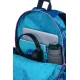 Školská taška Rider 43 cm Stitch Blue s priestrannými komorami, vreckom na notebook a vreckom na fľašu na pitie.