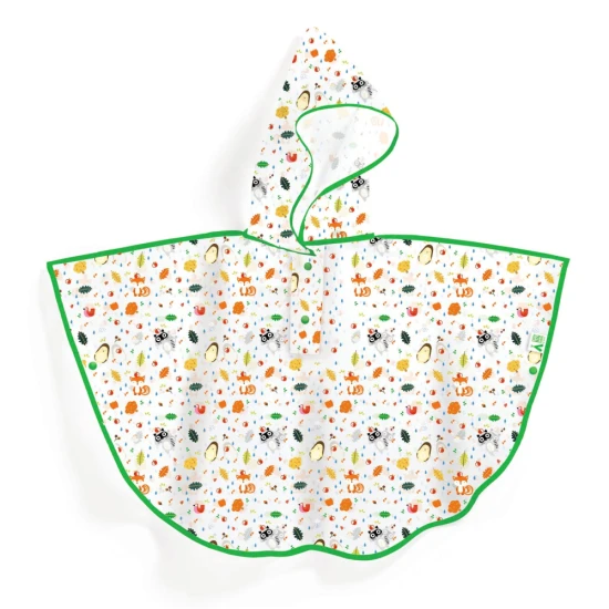 Detský polopriesvitný pršiplášť s motívom lesa.