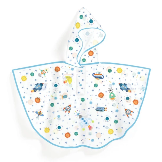 Detský polopriesvitný pršiplášť s motívom rakety.