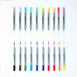 Obojstranné fixky s dvojitým hrotom vyprateľné 20 ks