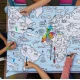 Obrus na vyfarbenie World map – Pre deti, ktoré objavujú svet a zvieratá