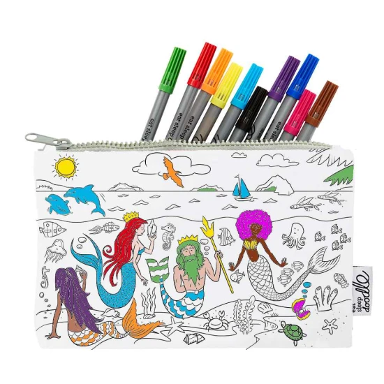 Peračník Mermaid na vyfarbovanie s fixkami eatsleepdoodle