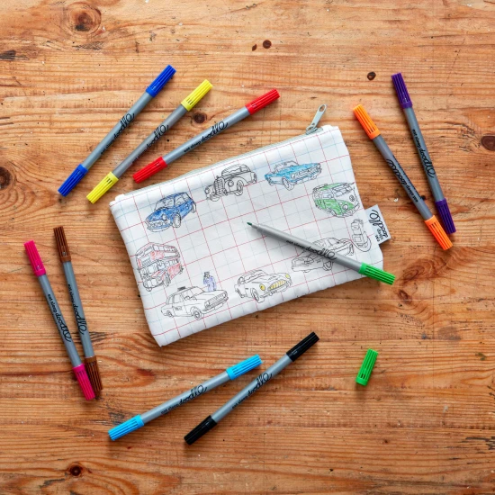 Peračník Working wheels na vyfarbovanie s fixkami eatsleepdoodle