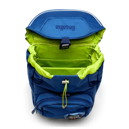 Školská taška Ergobag Fluo race pre deti, rastúci batoh s ekologickými materiálmi a vylepšeným ergonomickým dizajnom pre maximálny komfort a bezpečnosť.