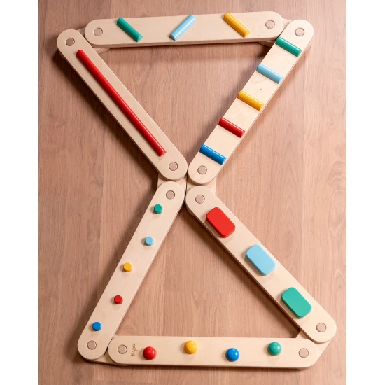 Montessori Senzorická balančná dráha z dreva 14 dielov – Family Nation FN-MONT-BAL-1