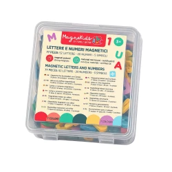 MagneKids Sada 77 magnetických písmen a čísel Pastelová