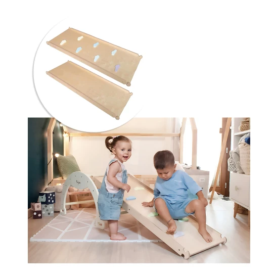 Montessori Šmykľavka Rainbow z brezového dreva – Family Nation FN-MONT-RMP-1