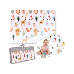 Montessori Skladacia hracia podložka 2 v 1 Animal Friends 180 x 150 cm