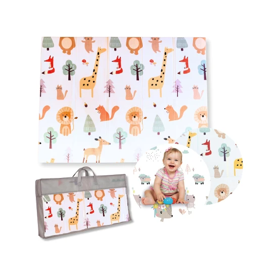 Montessori Skladacia hracia podložka 2 v 1 Animal Friends 180 x 150 cm – Family Nation FN-MONT-TAPF-AN